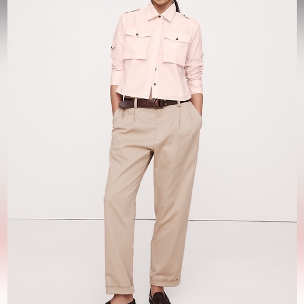 Banana Republic Relaxed Cotton Poplin Utility Shirt